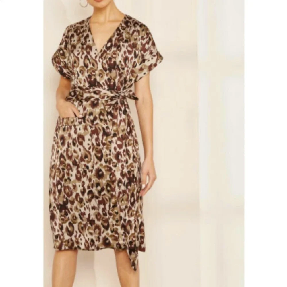 J. Crew Leopard Print Wrap Dress